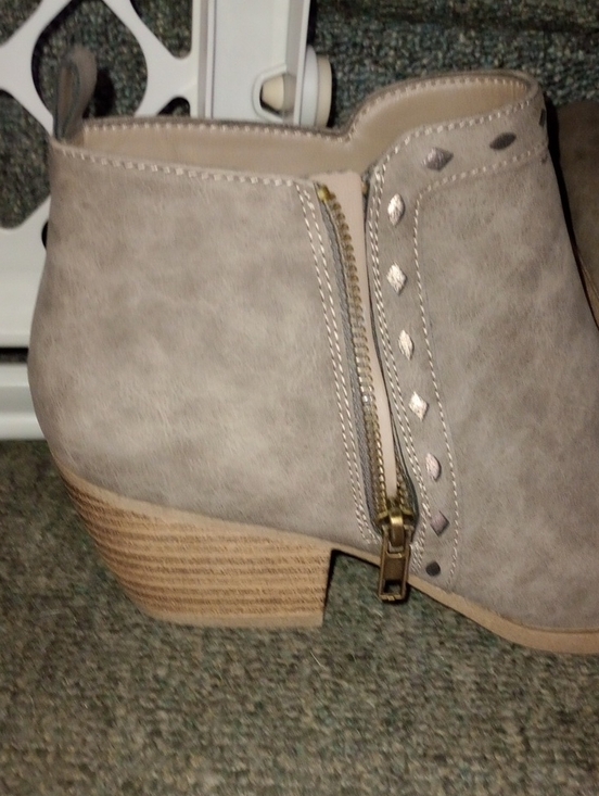 Jellypop Shoes - Jellypop Taupe Faux-Suede Ankle Bootie with Side Zip